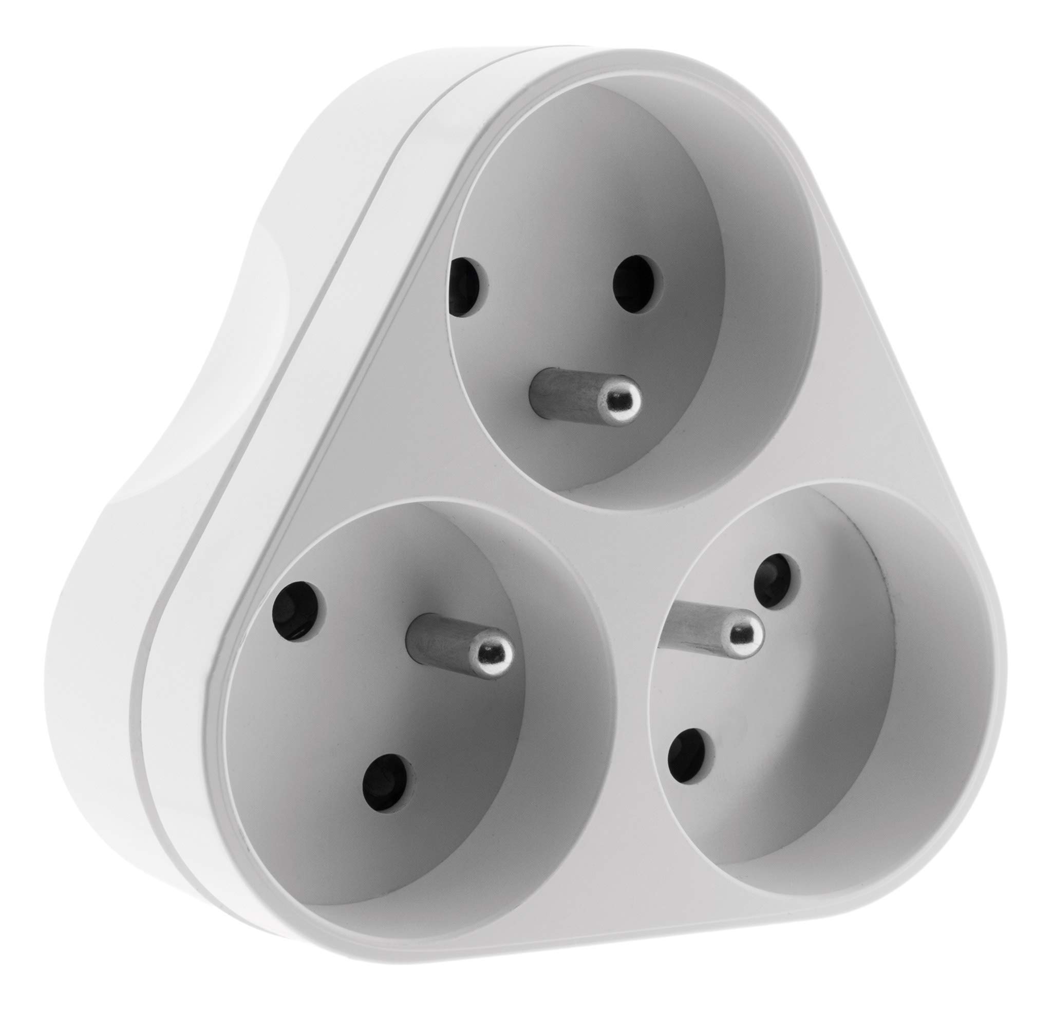 zenitech-multiprise-triplite-triangulaire-16a-blanc image 1