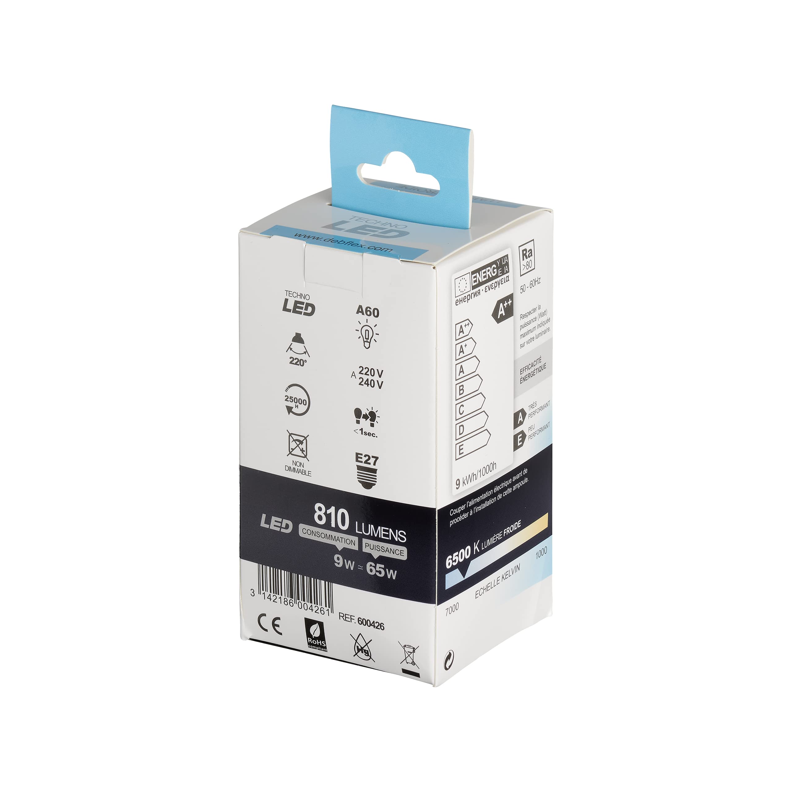debflex-ampoule-led-9w-e27-a60-6500k-blanc-froid-810lm image 5