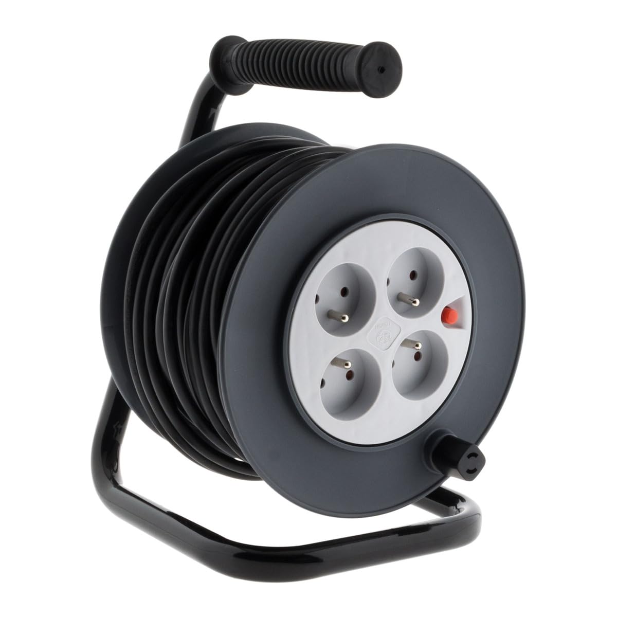 zenitech-enrouleur-h05vv-f-4-prises-3g1-5mm-15m-coupe-circuit-noir image 1