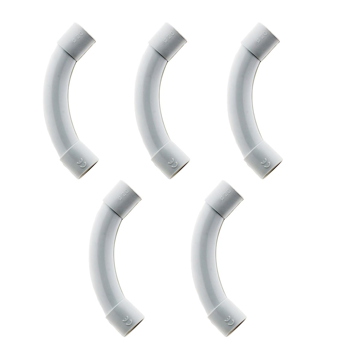 zenitech-lot-de-5-courbes-pour-tube-irl-25mm-gris image 1