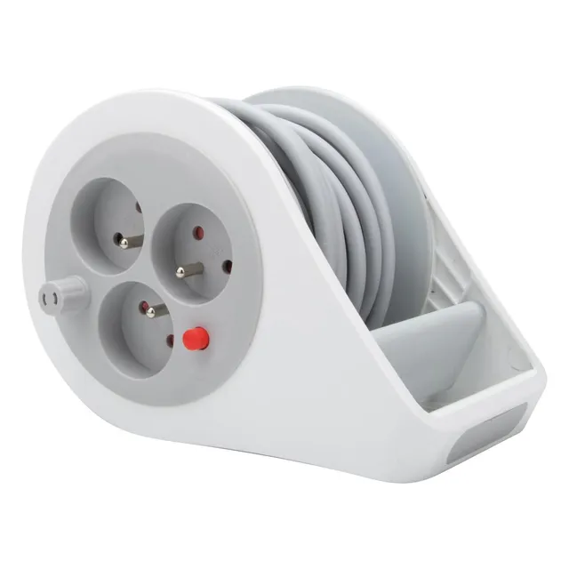 zenitech-mini-enrouleur-design-3-prises-2p-t-7m-gris image 1