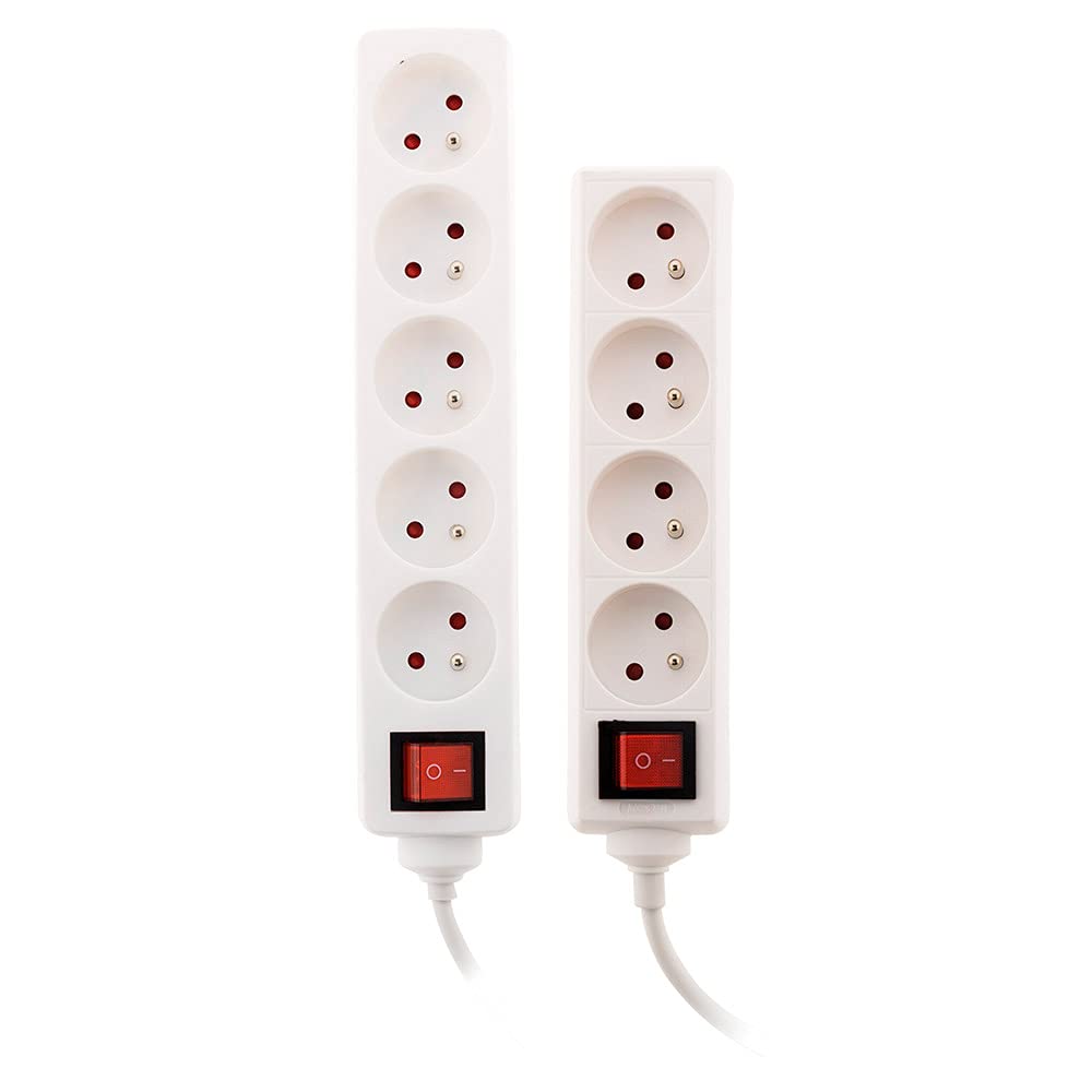 zenitech-lot-de-2-blocs-multiprise-4-prises-16a-2p-t-interrupteur-blanc image 2