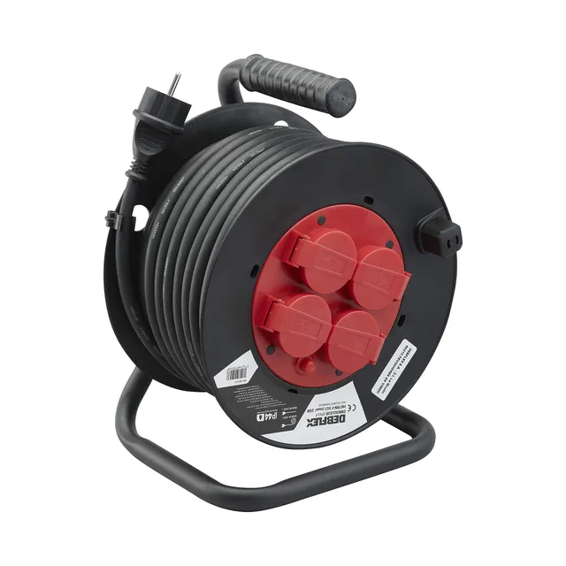 debflex-enrouleur-lectrique-intensif-25-m-4-prises-ip44-16a-h07rn-f-3g1-5 image 1