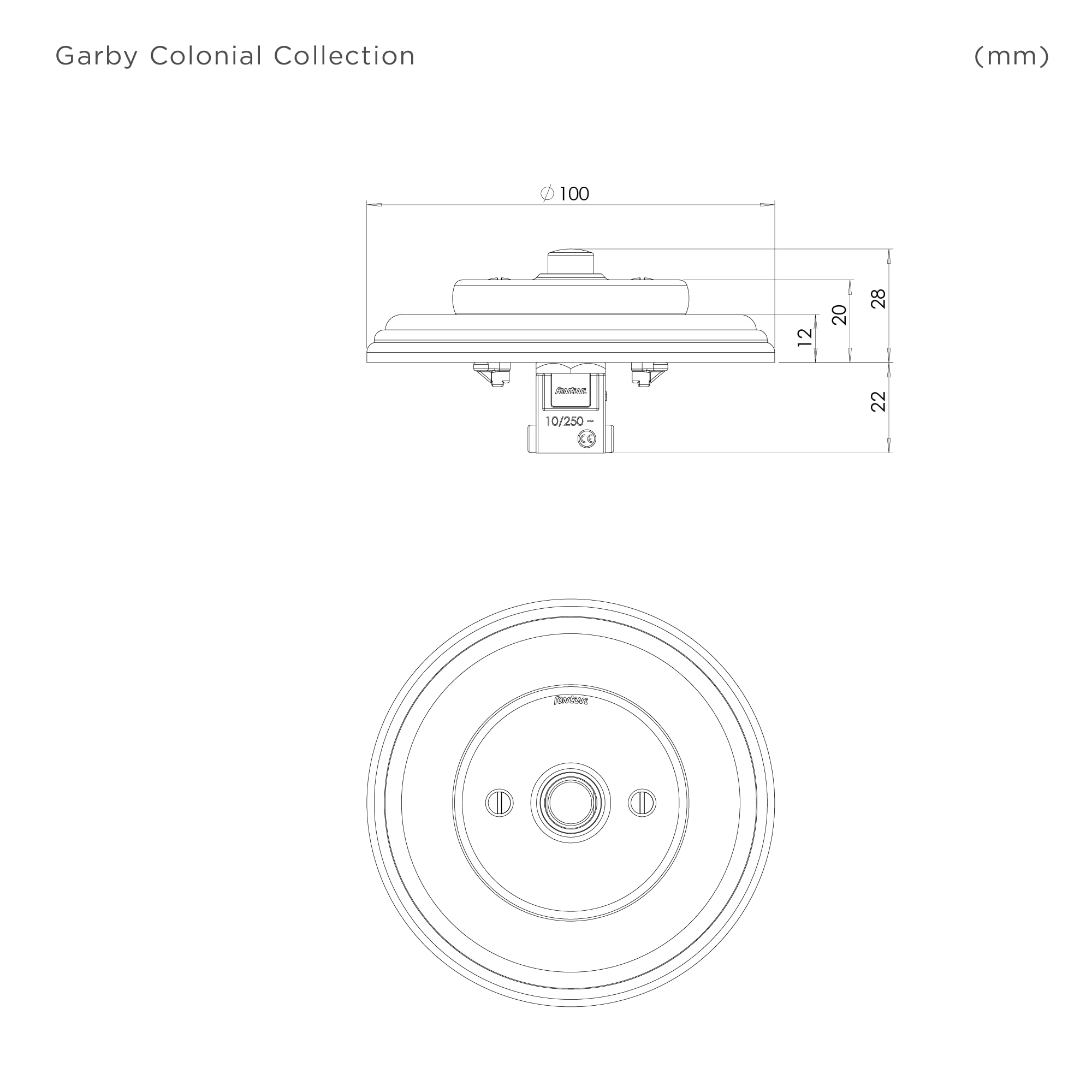 fontini-garby-colonial-poussoir-porcelaine-blanche image 2