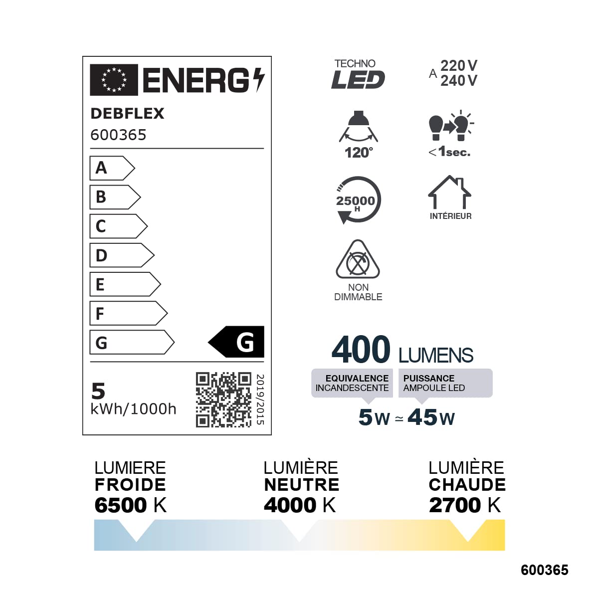 debflex-trimax-downlight-spot-led-encastrable-5w-400lm-diam-tre-75mm image 3