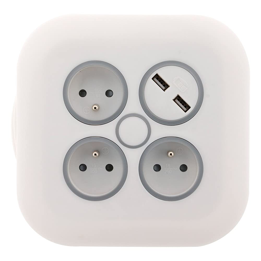 zenitech-enrouleur-domestique-3-prises-16a-2-usb-2-1a-c-ble-7-m-blanc image 2